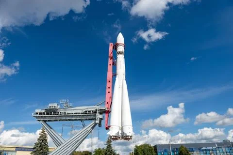The Layout of the world's first carrier rocket Vostok Stock Photos