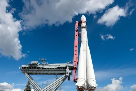 The Layout of the world's first carrier rocket Vostok Stock Photos