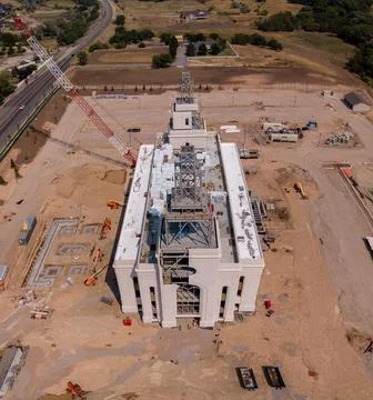 Layton Utah Temple Under Construction, Aerial View Stock Photos