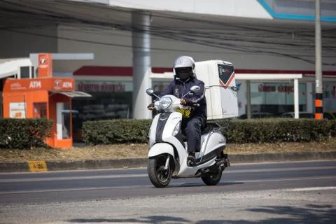 Lazada Express and Logistics Mini Container Motorcycle Stock Photos