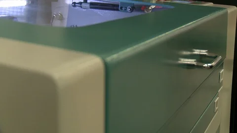 Lazer cutting machinery view Stock Footage 87057569