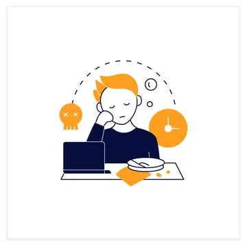 Laziness flat icon Stock Illustration