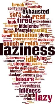Laziness word cloud Stock Illustration