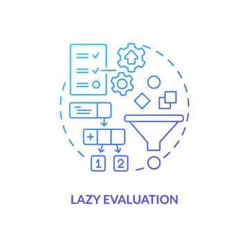 Lazy evaluation blue gradient concept icon Illustrazione stock