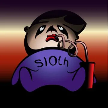 Lazy man. sloth. vector colorful illustration with gradients Illustrazione stock