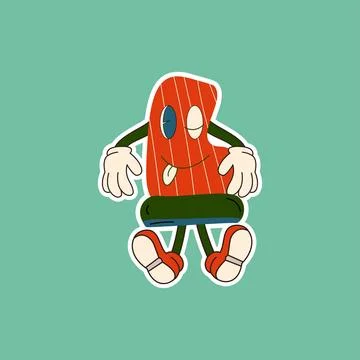 Lazy Red Sock Character Illustrazione stock