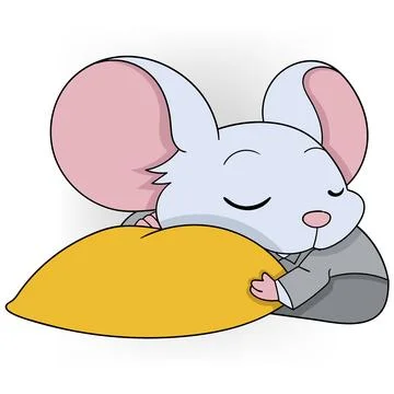 Lazy Sleeping Mouse Illustration Stock Illustration