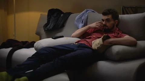 Lazy Guy On Couch Stock Footage Royalty Free Videos Pond5