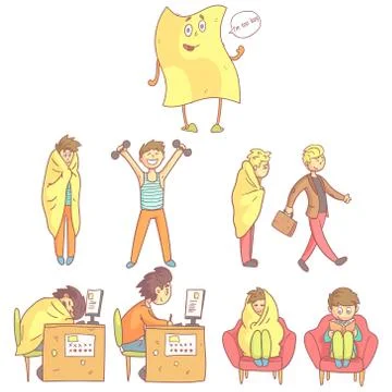 Lazy Vs Productive Illustration Stock Illustration