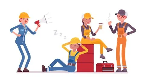 Lazy workers resting Stock Illustration