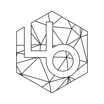 LB geometric triangle block chain font Stock Illustration