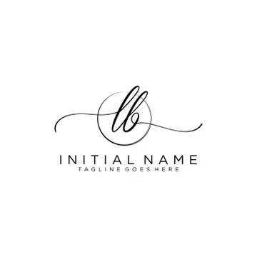 LB Initial handwriting logo with circle template vector Stock Illustration
