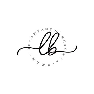 LB Initial handwriting logo design Stock Illustration