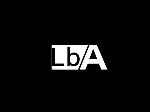 LBA Logo and Graphics design vector art, Icons isolated on black background Illustrazione stock