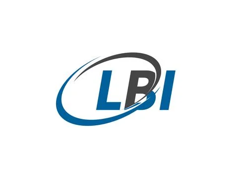 LBI letters creative modern elegant swoosh logo design Stock Illustration