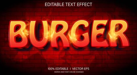 Lburger 3d vector text effect with modern style design Stock Illustration