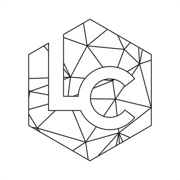 LC geometric triangle block chain font Stock Illustration