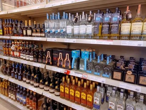 LCBO store inside view Stock Photos