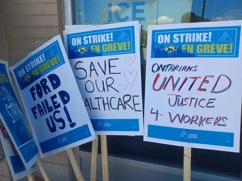 LCBO workers in strike Stock Photos