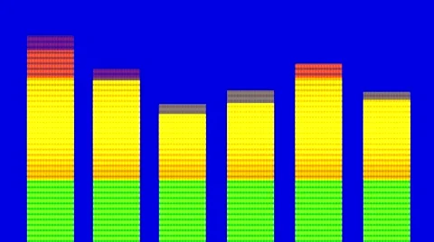 LCD Colorful EQ Equalizer Volume Bar Display - Loop - Scan Lines + Chroma Key Stock Footage 41731326