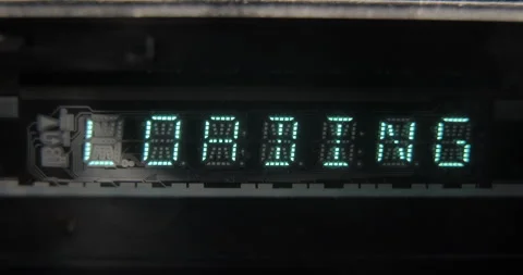 LCD display close-up, playing a disc from a DVD player Stock Footage 245992659