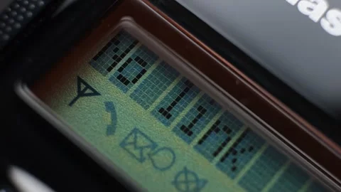 LCD Display of a Cordless Extension Phone Handset Stock Footage 337818083