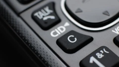 LCD Display of a Cordless Extension Phone Handset Stock Footage 337818127