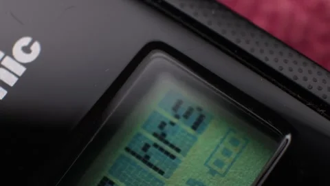 LCD Display of a Cordless Extension Phone Handset Stock Footage 337818146