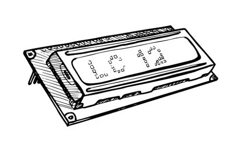 Lcd display module isolated on white background. Stock Illustration