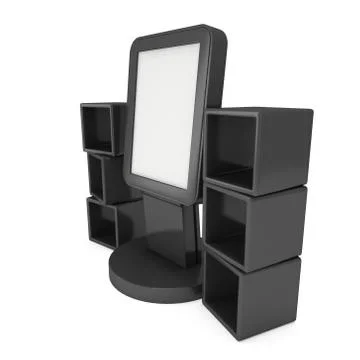 LCD display stand and display boxes Stock Illustration