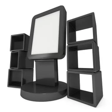 LCD display stand and display boxes Stock Illustration