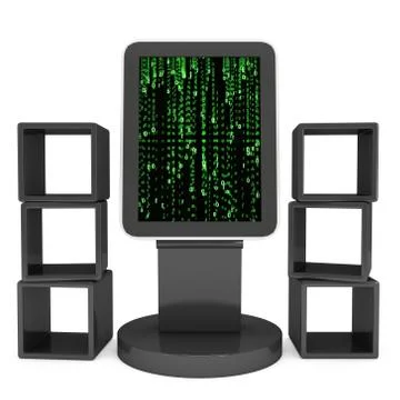 LCD display stand and display boxes イラスト素材