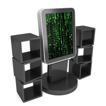 LCD display stand and display boxes Stock Illustration