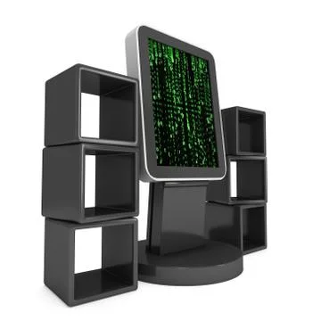 LCD display stand and display boxes イラスト素材
