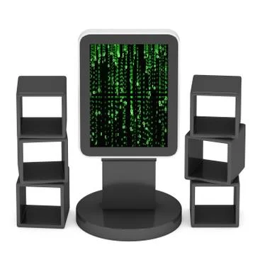 LCD display stand and display boxes Stock Illustration