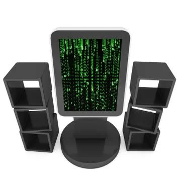 LCD display stand and display boxes イラスト素材