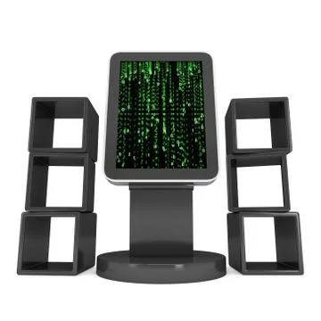 LCD display stand and display boxes イラスト素材