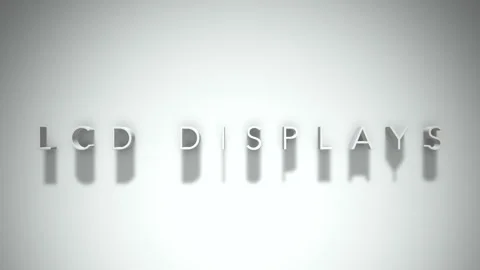 Lcd displays 3D title animation white text on a white background Stock Footage 299750181