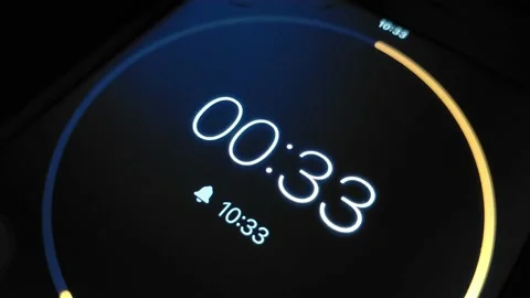 Lcd iphone screen with digital timer countdown time lapse of 1 minute. Video stock 233886954