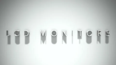 Lcd monitors 3D title animation white text on a white background Stock Footage 299369368