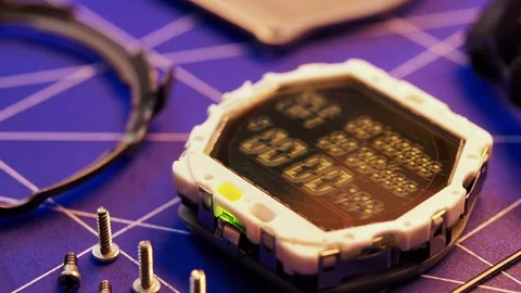 LCD Negative Display Stopwatch Disassembled Time Counting 60 Fps Stock Footage 297618550