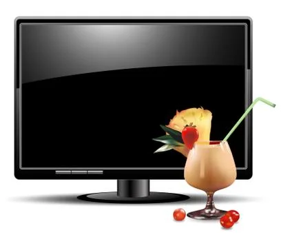 LCD panel with coctail Stock Illustration