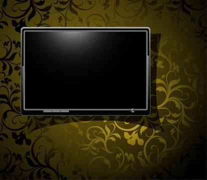LCD panel with vintage background Stock Illustration
