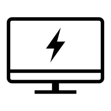 LCD plasma screen icon vector - Computer monitor. 스톡 일러스트