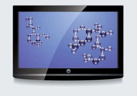 LCD screen with blue display Stock Illustration