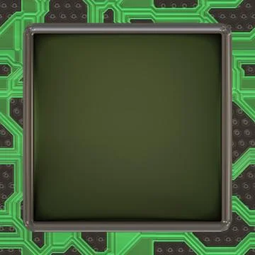 LCD screen on circuit generated texture Stock Illustration