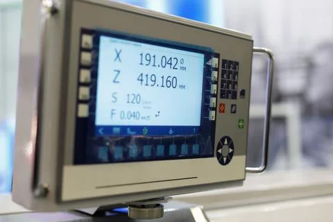 LCD screen digital readout dro lathe display Stock Photos