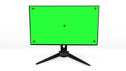 LCD Screen Display on the White isolated background with Green Screen and co Stock Footage 301374576