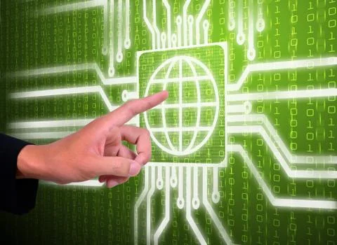 Lcd screen matrix circuit of global symbol Stock Illustration