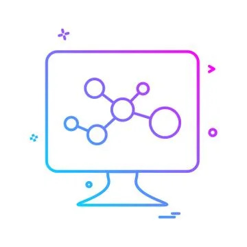 Lcd screen molecules icon vector Stock Illustration